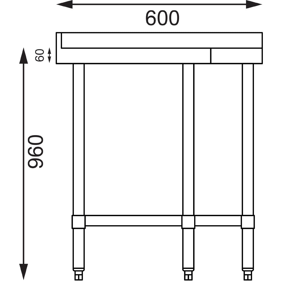 Vogue Corner Unit St/St - 960x800x600mm 37 3/4 x31 1/2 x23 1/2"