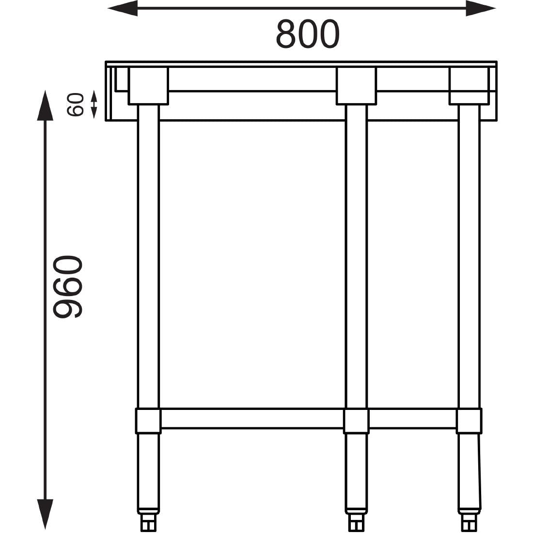 Vogue Corner Unit St/St - 960x800x600mm 37 3/4 x31 1/2 x23 1/2"