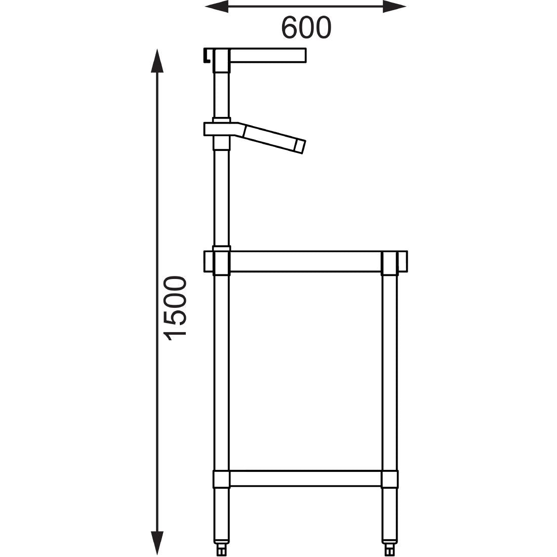 Vogue Prep Station St/St - 1200x600x1500mm 47 1/4 x23 1/2 x59"