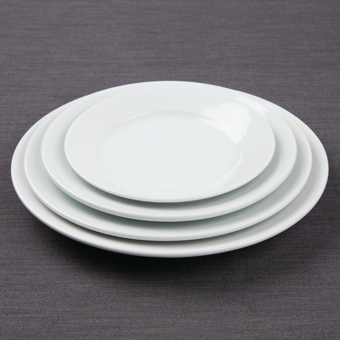 EDLP - Olympia Athena Wide Rimmed Plate - 203mm 8" (Box 12)