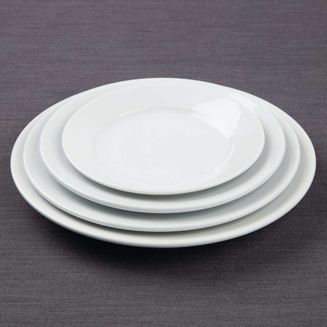 EDLP - Olympia Athena Wide Rimmed Plate - 228mm 9" (Box 12)