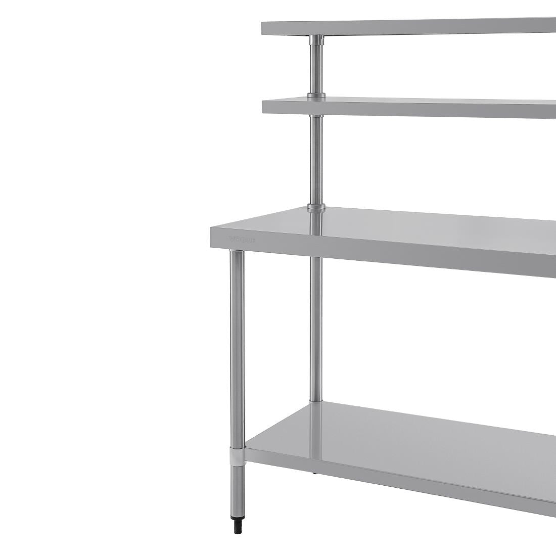 Vogue Table with Gantry Shelf St/St - 1500x1200x600mm 59x46 1/4x23 1/2"