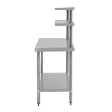 Vogue Table with Gantry Shelf St/St - 1500x1200x600mm 59x46 1/4x23 1/2"