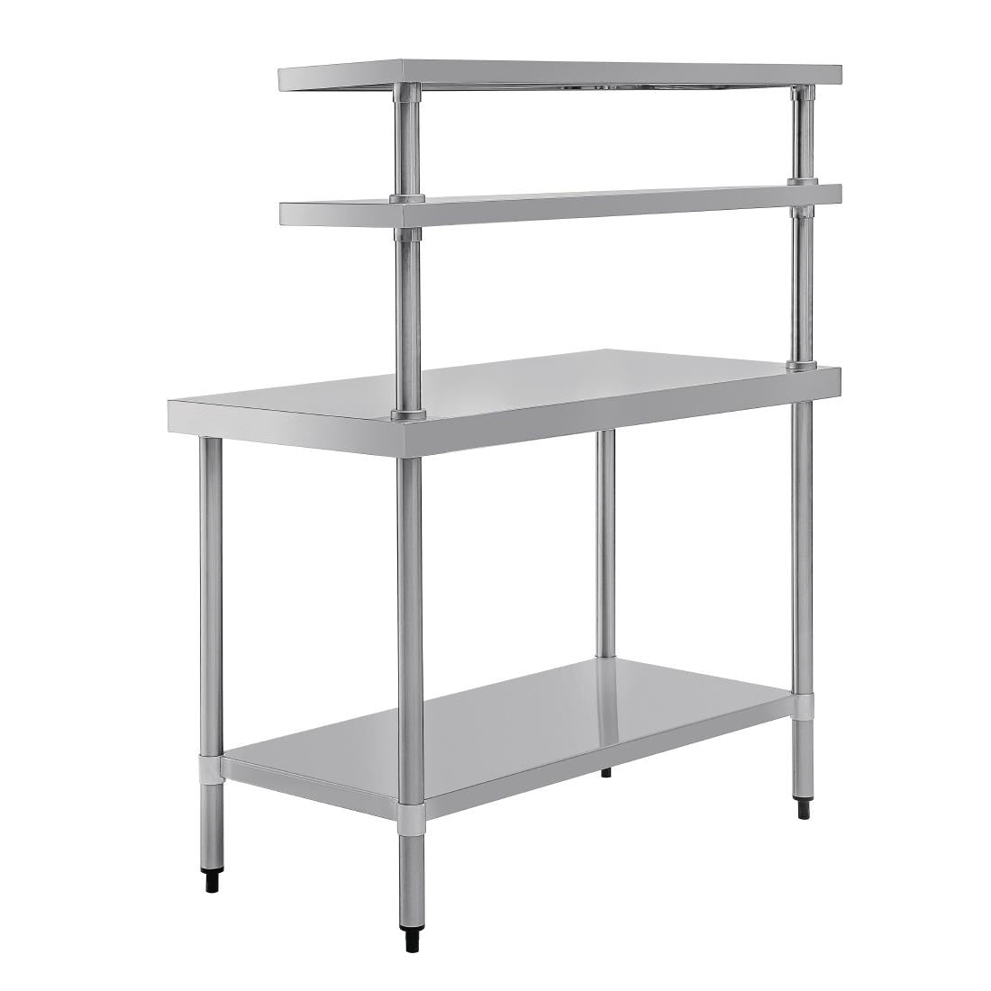 Vogue Table with Gantry Shelf St/St - 1500x1200x600mm 59x46 1/4x23 1/2"