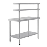 Vogue Table with Gantry Shelf St/St - 1500x1200x600mm 59x46 1/4x23 1/2"