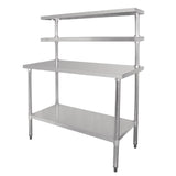 Vogue Table with Gantry Shelf St/St - 1500 x1800x600mm 59x70 3/4x23 1/2"