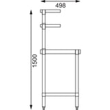 Vogue Table with Gantry Shelf St/St - 1500x1200x600mm 59x46 1/4x23 1/2"