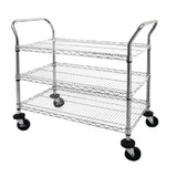 Vogue 3 tier Chrome Wire Trolley - 910x457x960mm 37 3/4x18x3 3/4"