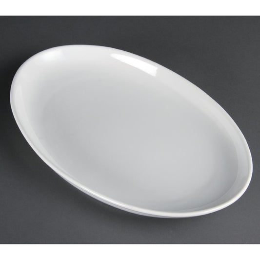 Olympia Whiteware French Deep Oval Plate White - 365mm 14 1/4" (Box 2)