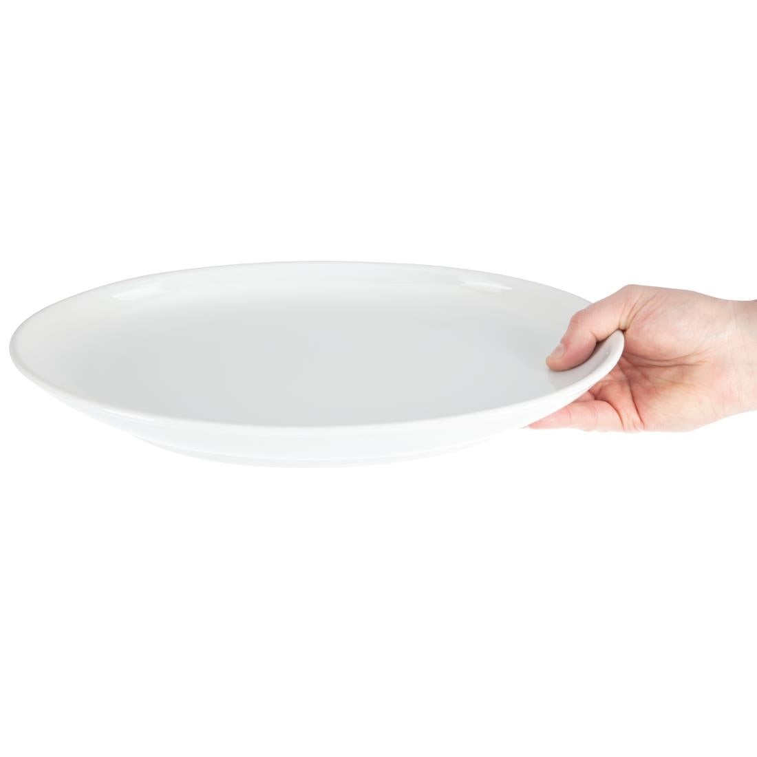 Olympia Whiteware French Deep Oval Plate White - 365mm 14 1/4" (Box 2)