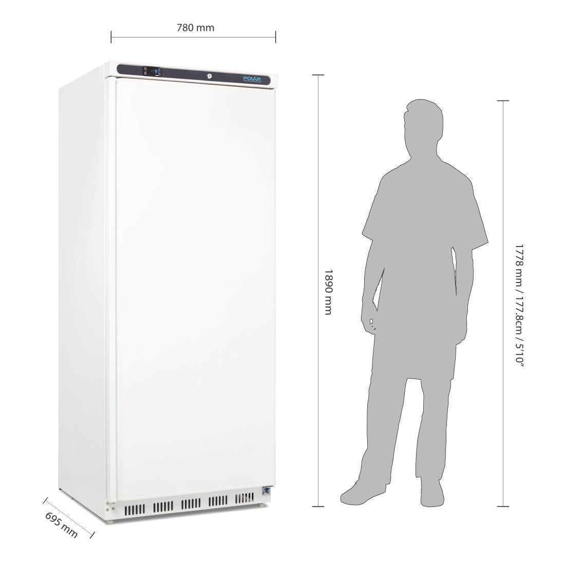 Polar C-Series Upright Freezer White 600Ltr