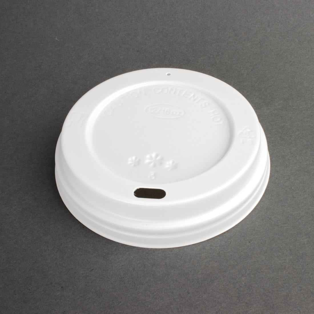 Fiesta Recyclable Lid for Hot Cups White - 12/16oz (Box 1000)