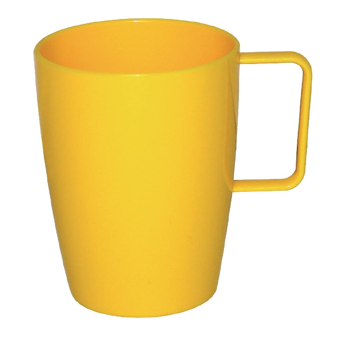 Olympia Kristallon Polycarbonate Handled Beaker Yellow - 284ml 10oz (Box 12)