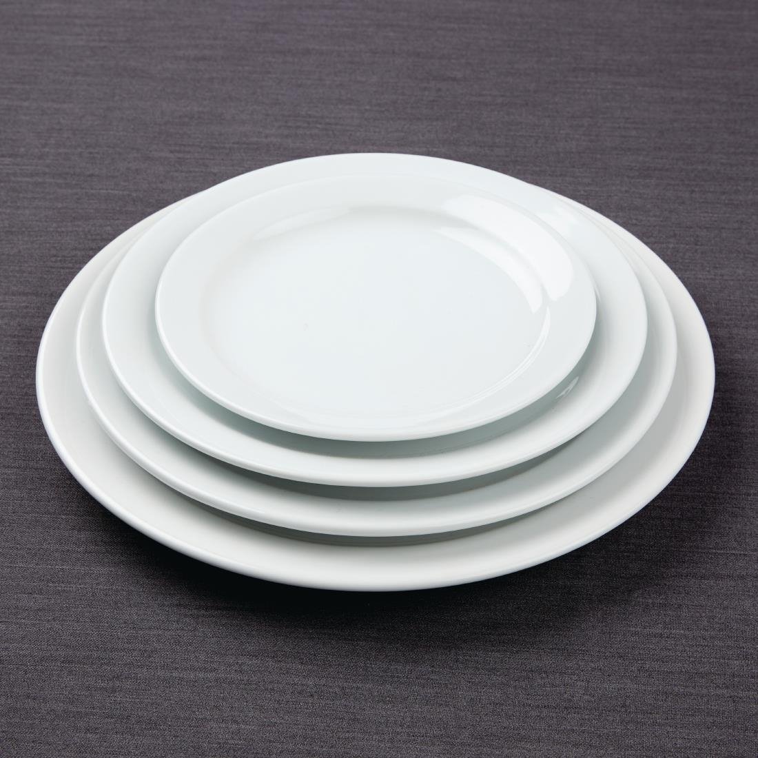 EDLP - Olympia Athena Narrow Rimmed Plate - 205mm 8" (Box 12)