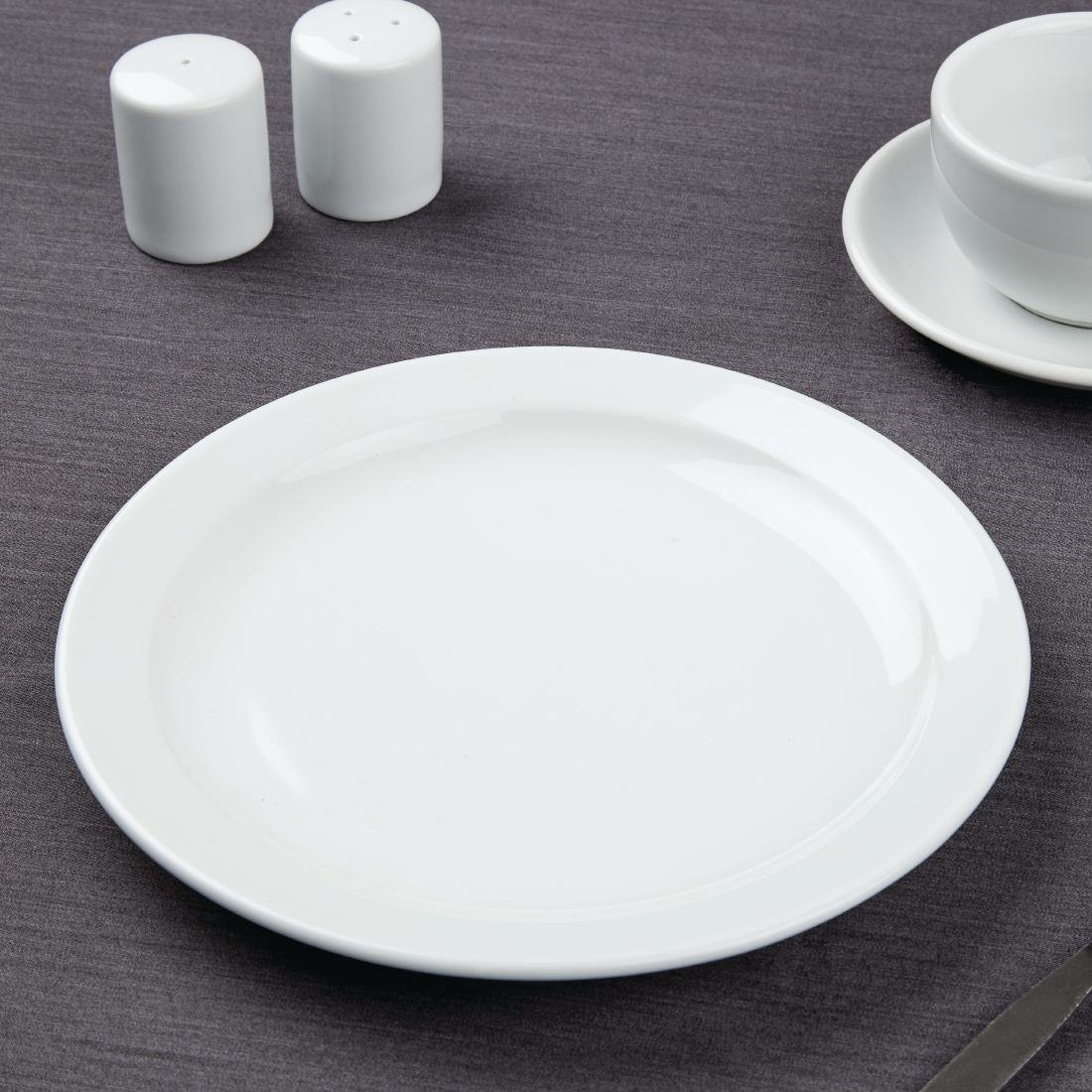 Sale Offer - Athena Hotelware Narrow Rimmed Plate - 22.6cm 9" (Box 36)