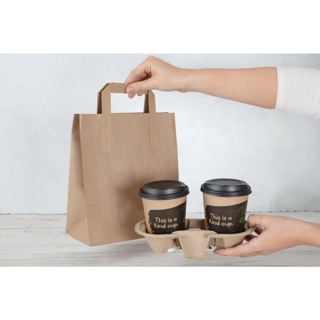 EDLP Fiesta Recyclable Brown Paper Bag with Handles Medium (Pack 250)