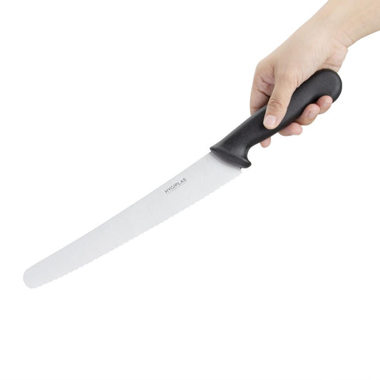 Hygiplas Serrated Pastry Knife Black - 10"
