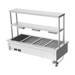 Culinaire Drop In Bain Marie with Double Gantry & Heat Lamps to Bottom Shelf CH.BM.D.GDB.3
