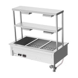 Culinaire Drop In Bain Marie with Double Gantry & Heat Lamps to Bottom & Top Shelves CH.BM.D.GDD.3