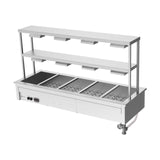Culinaire Drop In Bain Marie with Double Gantry & Heat Lamps to Bottom & Top Shelves CH.BM.D.GDD.5