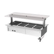 Culinaire Drop In Counter Line Bain Marie with Flat Glass Gantry - Stainless Steel Fixings CH.BMC.D.GSF.4