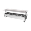Culinaire Drop In Counter Line Bain Marie With Flat Glass Gantry - Stainless Steel Fixings CH.BMC.D.GSF.6