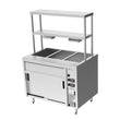 Culinaire Island Bain Marie with Double Gantry & Heat Lamps to Bottom Shelf CH.BMH.I.GDB.3