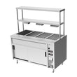 Culinaire Island Bain Marie with Double Gantry & Heat Lamps to Bottom Shelf CH.BMH.I.GDB.4