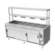 Culinaire Island Bain Marie with Double Gantry & Heat Lamps to Bottom Shelf CH.BMH.I.GDB.6