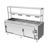 Culinaire Island Bain Marie with Double Gantry & Heat Lamps to Bottom Shelf CH.BMH.I.GDB.6