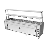 Culinaire Island Bain Marie with Double Gantry & Heat Lamps to Bottom Shelf CH.BMH.I.GDB.8