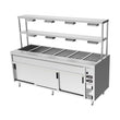 Culinaire Island Bain Marie with Double Gantry & Heat Lamps to Bottom & Top Shelves CH.BMH.I.GDD.6