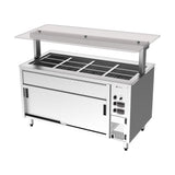 Culinaire Under Bench Counter Line Bain Marie With Flat Glass Gantry - Stainless Steel Fixings CH.BMHC.U.GSF.4