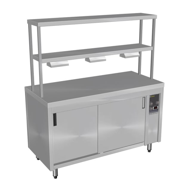 Culinaire Island Hot Cupboard with Double Gantry and Heat Lamps to Bottom Shelf CH.HC.I.GDB.7