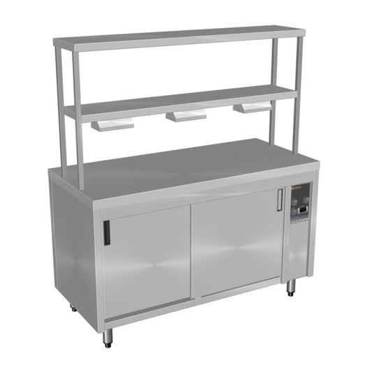 Culinaire Island Hot Cupboard with Double Gantry and Heat Lamps to Bottom Shelf CH.HC.I.GDB.4