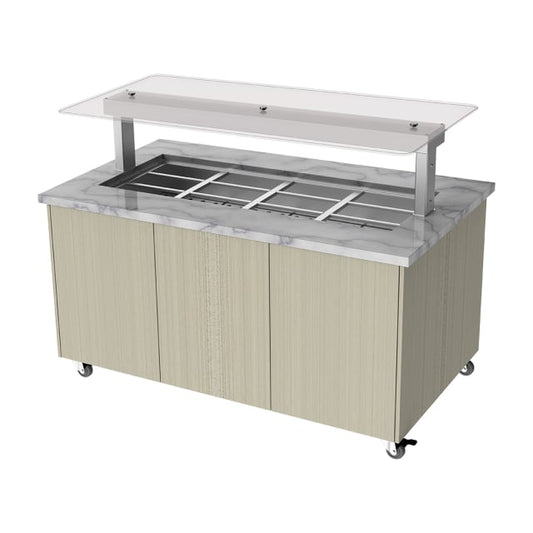 Culinaire Heated Mobile Island Buffet - 4 Module CH.IBGJ.BMC.U.GSF.4