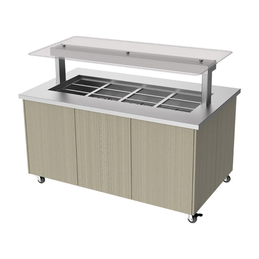 Culinaire Heated Mobile Island Buffet - Stainless Steel Top and Joinery Panels Island Buffet - Flat CH.IBSJ.BMC.U.GSF.4