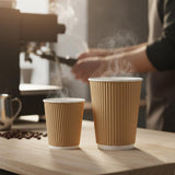 PakMax KRAFT 8oz 80mm Corrugated Hot Paper Cup - CHPC-80-8K