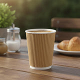 PakMax KRAFT 8oz 80mm Corrugated Hot Paper Cup - CHPC-80-8K