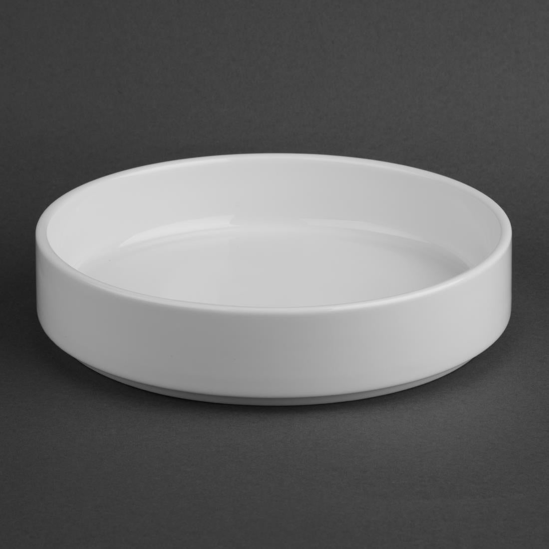 Olympia Whiteware Flat Walled Bowl - 215mm 8 1/2" (Box 4)