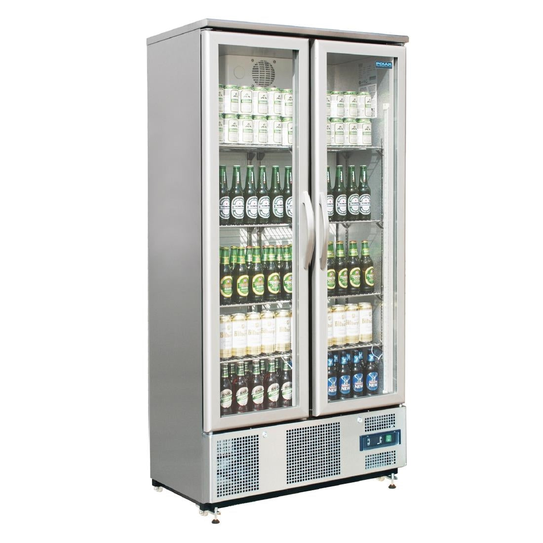 Polar G-Series Double Door Upright Back Bar Fridge Hinged St/St 490Ltr