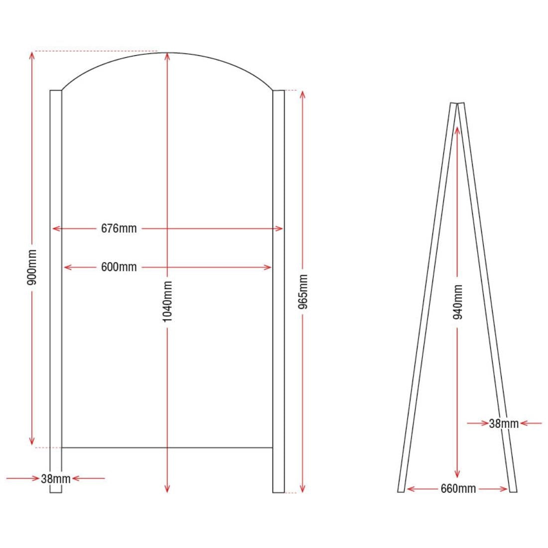 Olympia Metal Framed A-Board  - 1040(h)x675(w)x660(d)mm