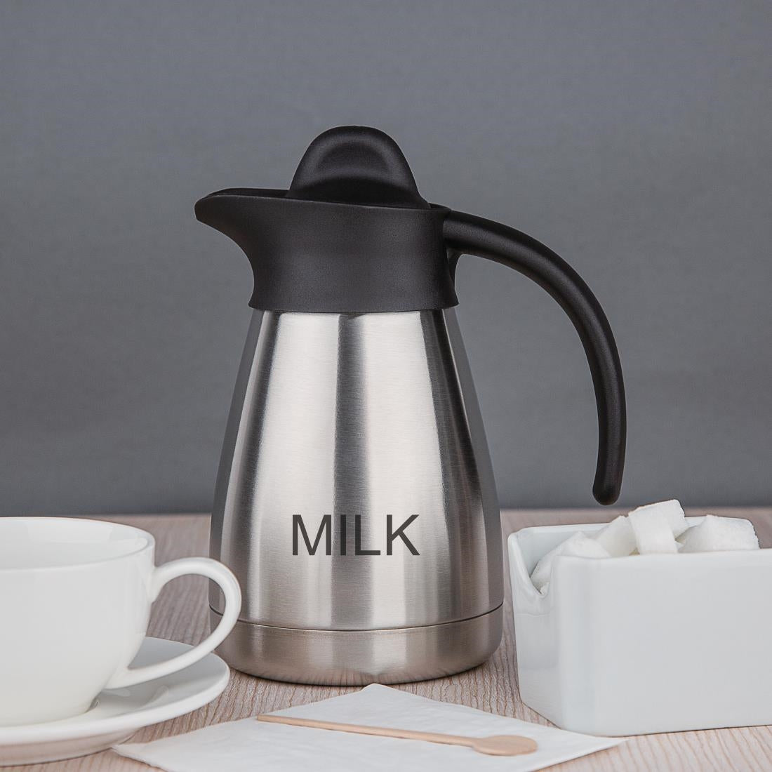 Olympia Vacuum Jug Etched "Milk" - 0.5Ltr with screwtop