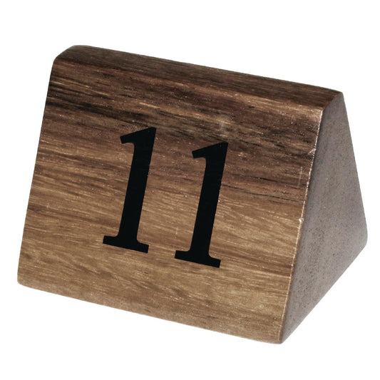 Wooden Table Number Signs Nos 11-20 (Set of 10)