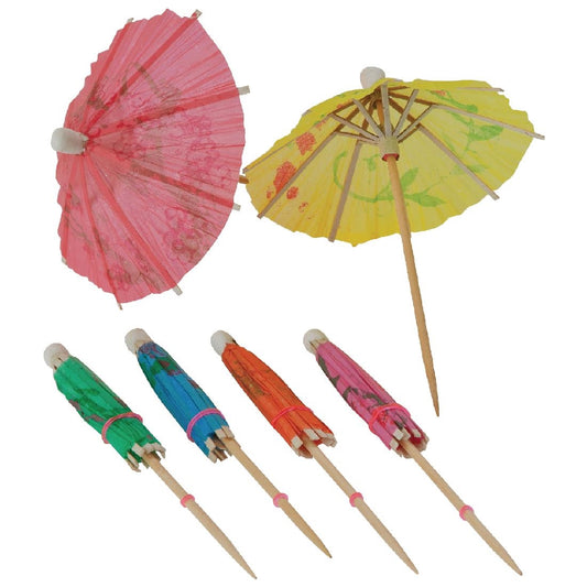 Fiesta Recyclable Cocktails Parasols Mixed Colours (Pack 144)