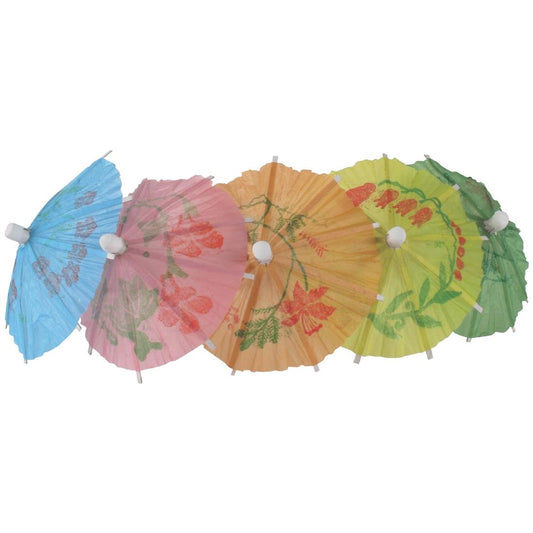 Fiesta Recyclable Cocktails Parasols Mixed Colours (Pack 144)