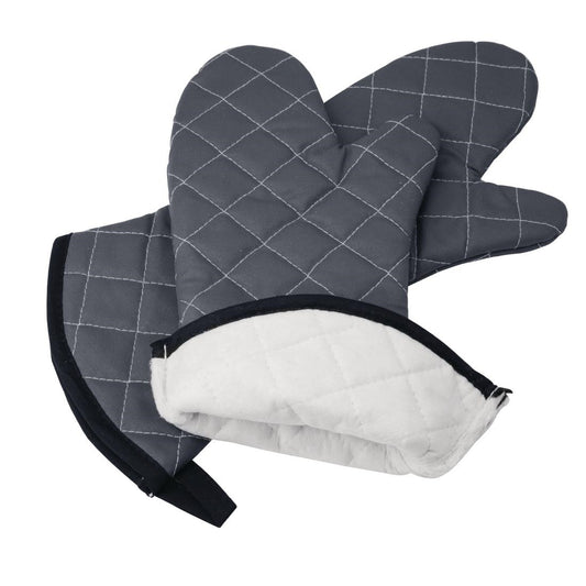 Vogue Flame Retardant Oven Mitt Charcoal - 430mm 17"