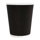 Fiesta Recyclable Hot Cups Ripple Wall Black - 228ml (8oz) (Sleeve 25)