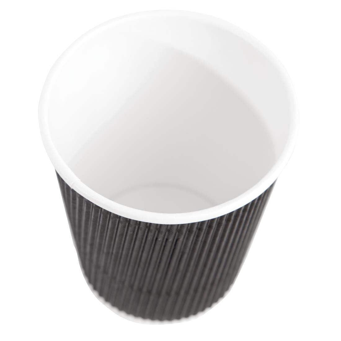 Fiesta Recyclable Hot Cups Ripple Wall Black - 228ml (8oz) (Box 500)