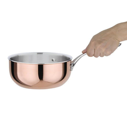 Vogue Induction Tri-Wall Copper Saute Pan - 200mm 7 3/4"